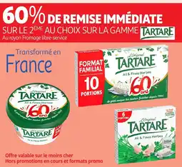 Auchan Sur le 2eme au choix sur la gamme tartare au rayon fromage libre-service offre