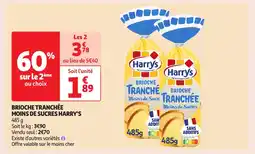 Auchan Brioche tranchée moins de sucres harry's offre