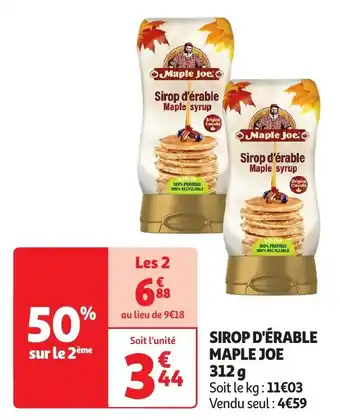 Auchan Sirop d'érable maple joe offre