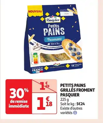 Auchan Petits pains grillés froment pasquier offre