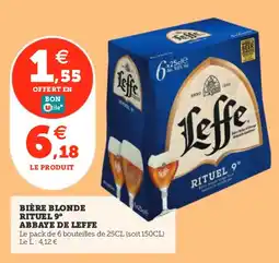 Utile ABBAYE DE LEFFE Bière blonde rituel 9° offre