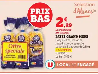 U Express GRAND MERE Pates offre