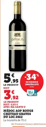 U Express Médoc aop rouge château graves du loc 2022 offre