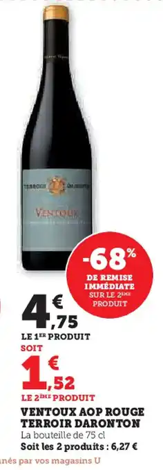 U Express Ventoux aop rouge terroir daronton offre