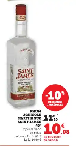 U Express SAINT JAMES Rhum agricole martinique offre