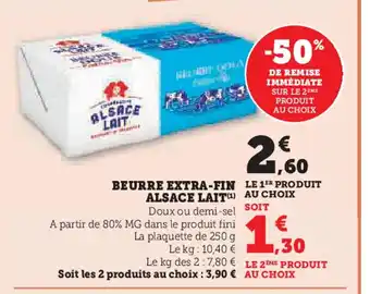 U Express ALSACE LAIT Beurre extra-fin offre