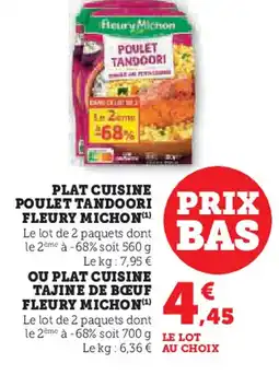 U Express FLEURY MICHON Plat cuisine poulet tandoori offre