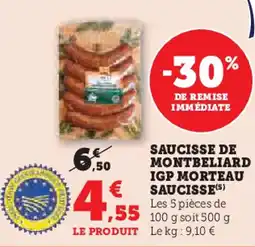 U Express Saucisse de montbeliard igp morteau saucisse offre