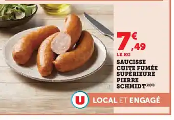 U Express Saucisse cuite fumée supérieure pierre schmidt offre