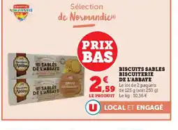 Hyper U Biscuits sables biscuiterie de l'abbaye offre