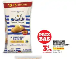 Hyper U Madeleines pur beurre armor delices offre