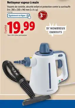 Lidl SilverCrest Nettoyeur vapeur à main offre