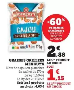 Hyper U Menguy's - graines grillees offre