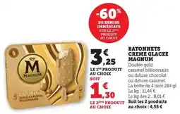 Hyper U Magnum - batonnets creme glacee offre