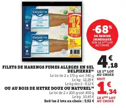 Super U DELPIERRE Filets de harengs fumes alleges en sel offre