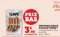 Super U TEMPE Veritable knack d'alsace offre