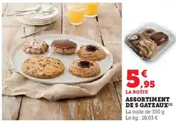 Super U Assortiment de 5 gateaux offre