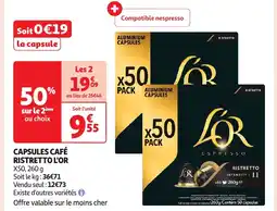 Auchan L'OR Capsules café ristretto offre