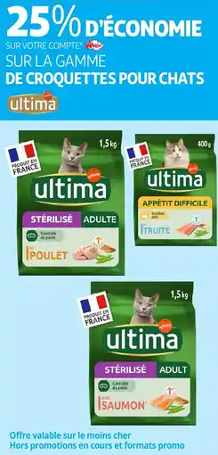 Auchan ULTIMA Sur la gamme de croquettes pour chats offre