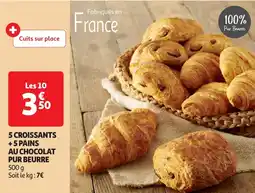 Auchan 5 croissants +5 pains au chocolat pur beurre offre