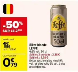 Carrefour Market LEFFE Bière blonde offre