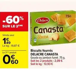 Carrefour Market DELACRE CANASTA Biscuits fourrés offre