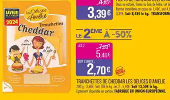 Match LES DELICES D'AMELIE Tranchettes de cheddar offre