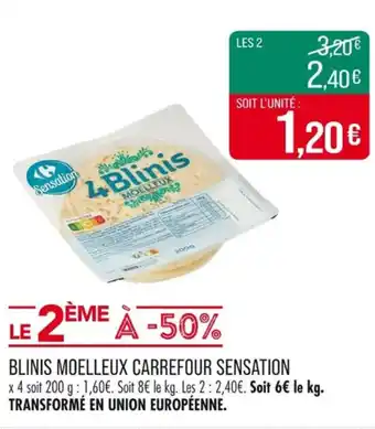 Match CARREFOUR SENSATION Blinis moelleux offre