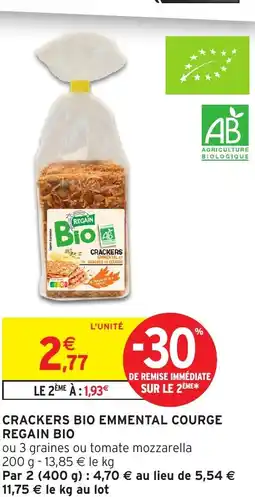 Intermarché Hyper Regain bio crackers bio emmental courge offre