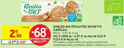 Intermarché Hyper Karelea sablés bio épeautre noisette offre