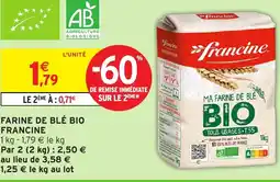 Intermarché Hyper Francine farine de ble bio offre