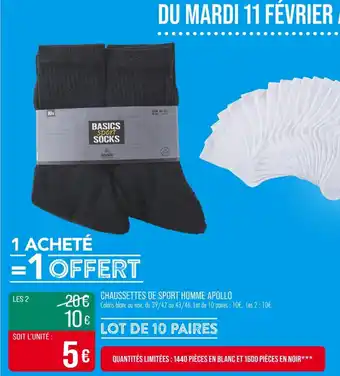 Match APOLLO Chaussettes de sport homme offre