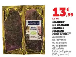 Super U Maison montfort magret de canard marine offre