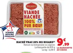 Hyper U BIGARD Haché vrac 20% mg offre