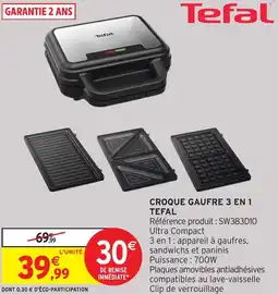 Intermarché Hyper Tefal croque gaufre 3 en 1 offre