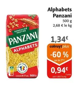 Colruyt PANZANI Alphabets offre