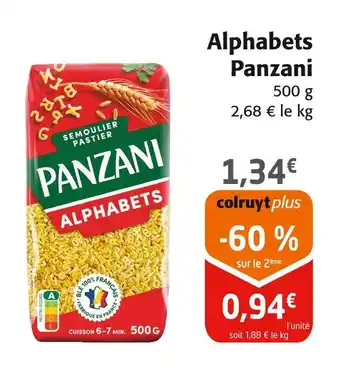 Colruyt PANZANI Alphabets offre