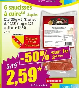 Norma Lorraine 6 saucisses à cuire chapelet offre