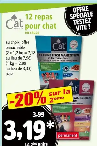 Norma CAT BONBON 12 repas pour chat en sauce offre