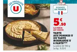 Super U U Tarte aux pommes ou tarte normande 6 parts offre