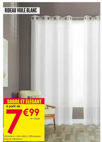 Décor Discount Rideau Voile Blanc offre