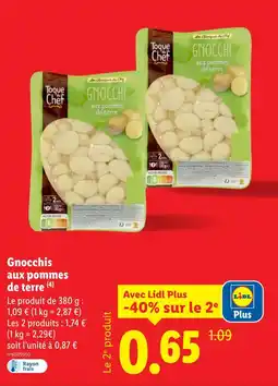 Lidl Toque du Chef Gnocchis aux pommes de terre offre