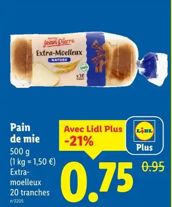 Lidl Jean Pierre Pain de mie offre