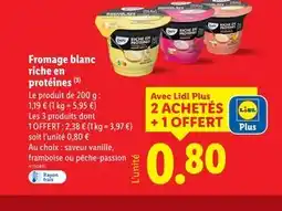 Lidl envia Fromage blanc riche en protéines offre