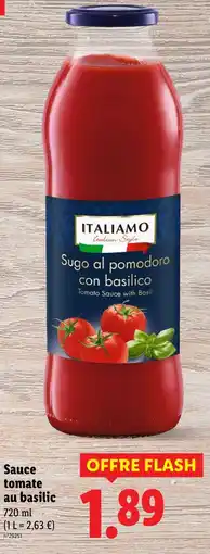 Lidl ITALIAMO Sauce tomate au basilic offre