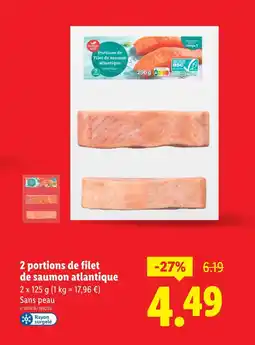 Lidl Ocean Sea 2 portions de filet de saumon atlantique offre