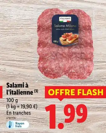 Lidl Salami à l'italienne offre