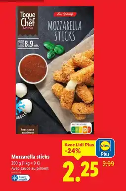 Lidl Toque du Chef Mozzarella sticks offre