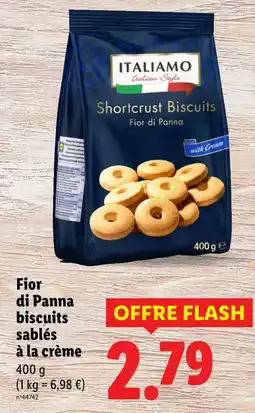 Lidl ITALIAMO Fior di Panna biscuits sablés à la crème offre