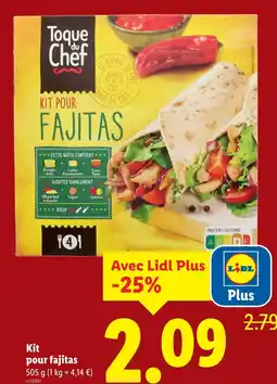 Lidl Toque du Chef Kit pour fajitas offre